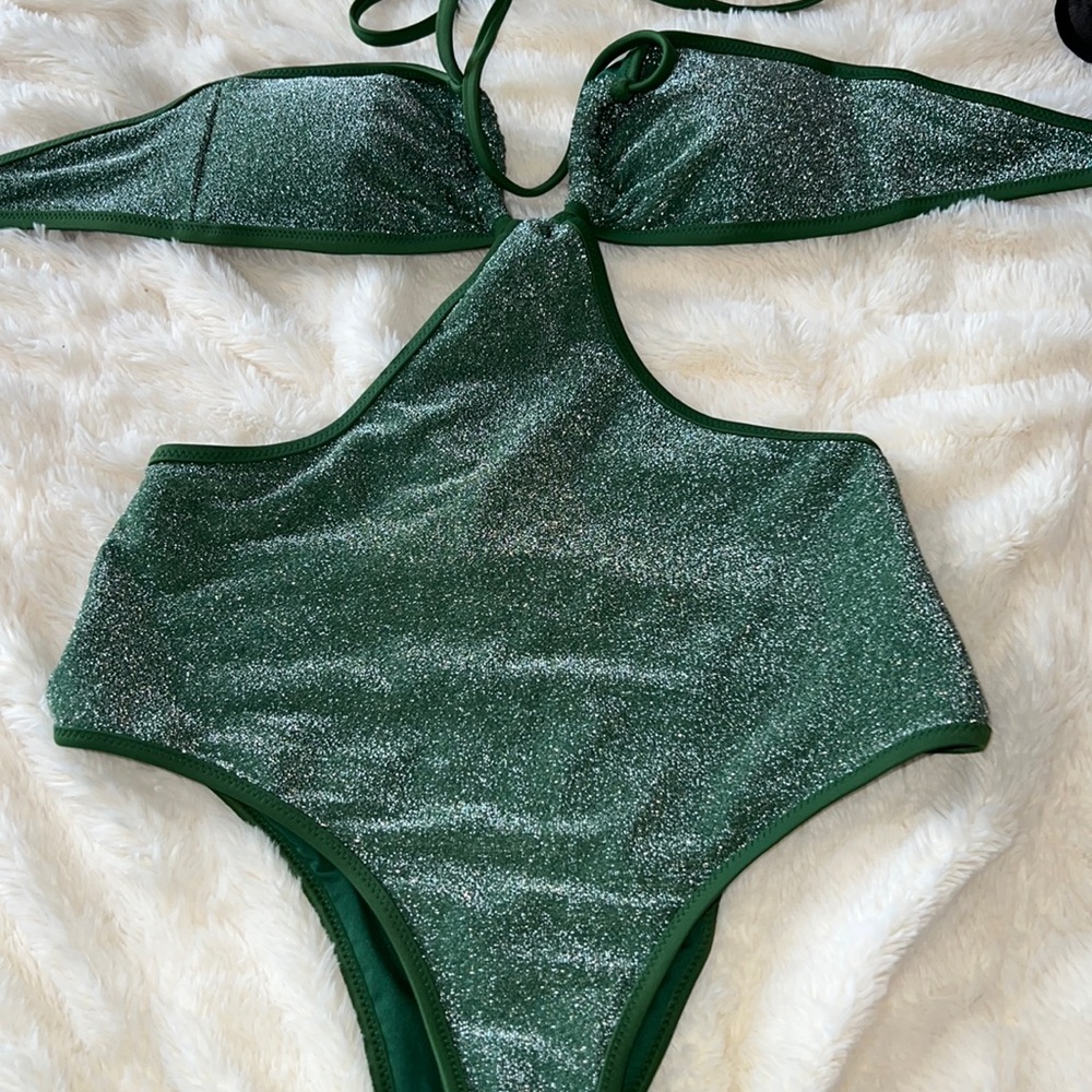 Sparkly green one piece swimsuit size Xs